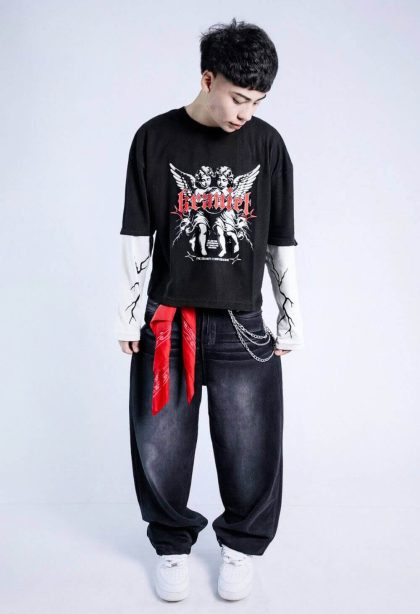 Pack: Pantalón Baggy Jean Acid Wash  + Polo regalo (copia)