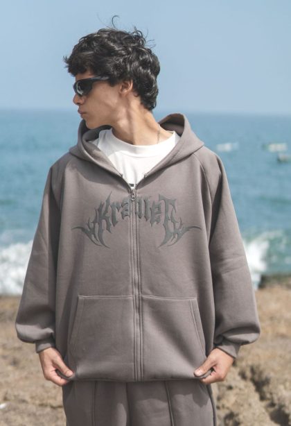 Zip hoodie Boxy fit Acero