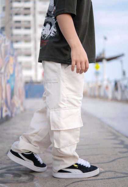 Pantalón cargo Blanco perlado Kids