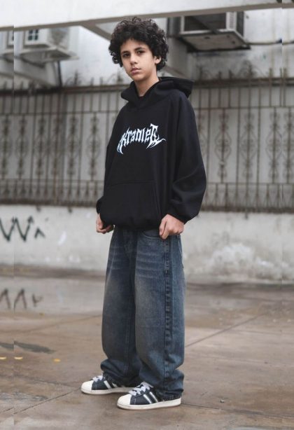 Pack Kids: Polera Negra + Baggy jean oxido