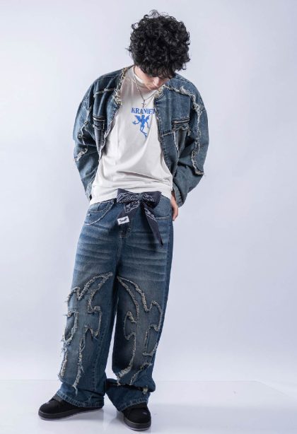 PACK: Pantalón Baggy jean + Casaca boxy jean + regalo polo