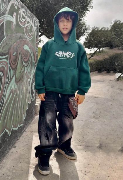 Pack Kids: Polera Verde  + Pantalon Super Baggy Drip